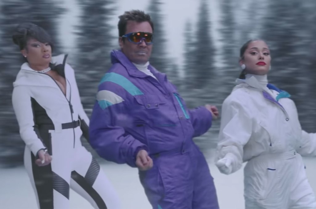 02 Jimmy Fallon Ft. Ariana Grande Megan Thee Stallion It Was A…masked Christmas Screenshot 2021 Billboard 1548